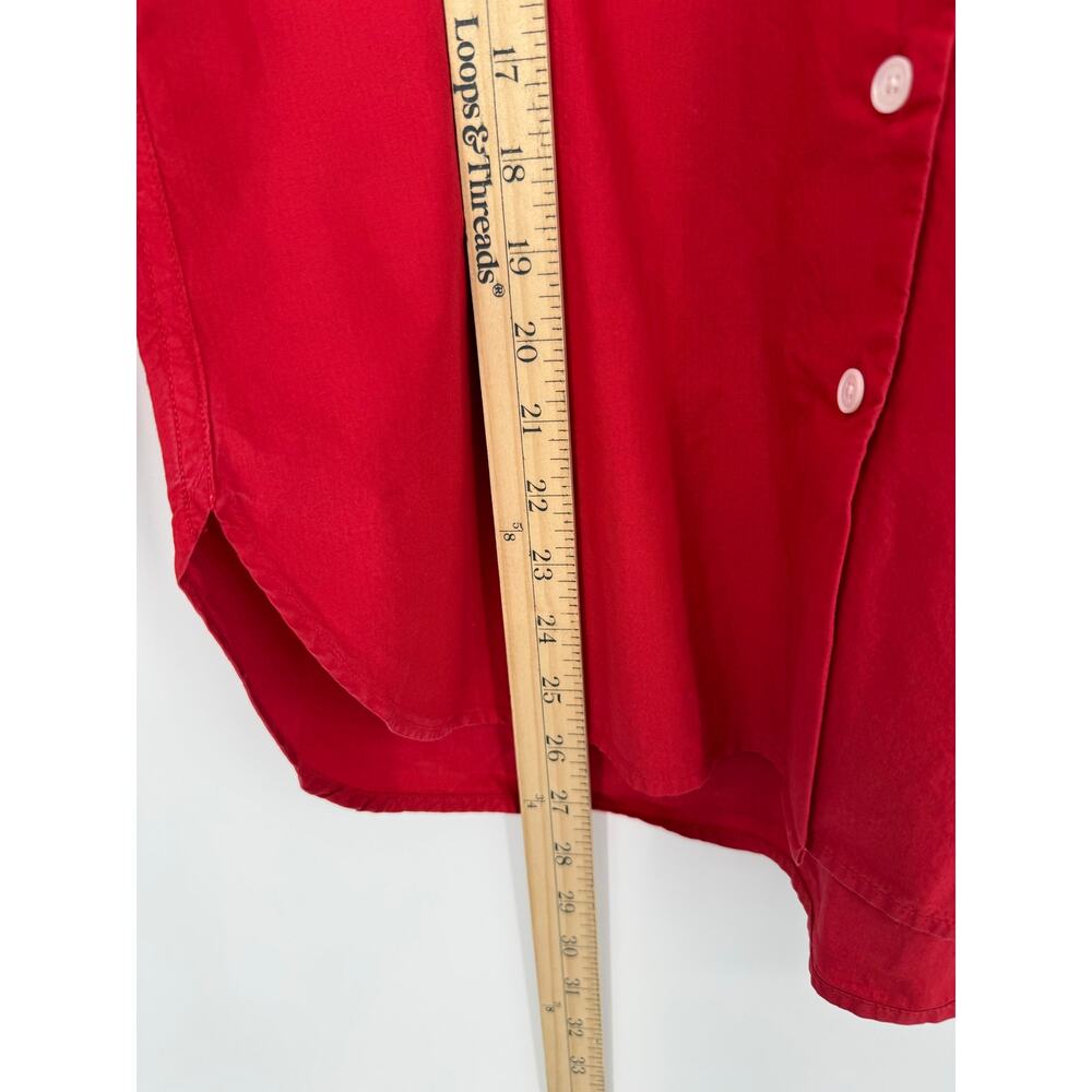 NWT Madewell The Easy Shirt in Poplin Cherry Red Button-Up Oversized Cotton M - Picture 7 of 10